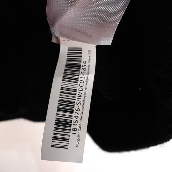 NWT Quince Black Mongolian Cashmere Oversized Boyfriend Cardigan Sweater XS 3222 - Picture 8 of 9